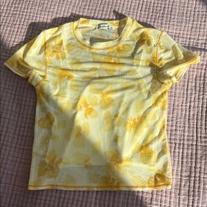 Abercrombie & Fitch Yellow Floral Top (Cropped)